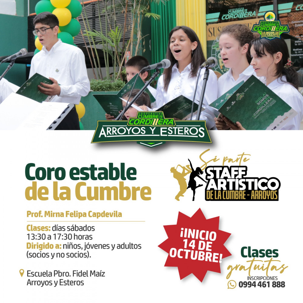 Staff Artístico de la Cumbre, Coro estable